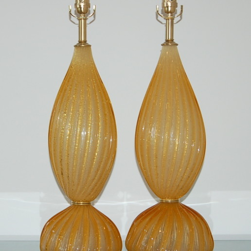 A.V.E.M. - Butterscotch Pulegoso Murano Two-Piece Lamps