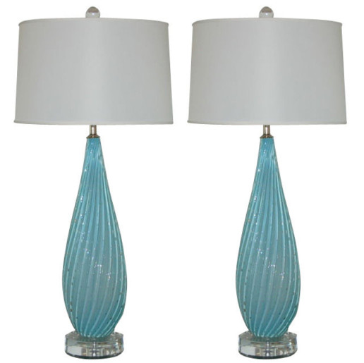 Murano Lamps of Sky Blue 