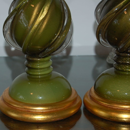 Marbro Lamp Company - Murano Lamps of Avocado Green