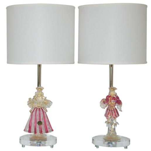 Murano Figurine Lamps in Cherry 