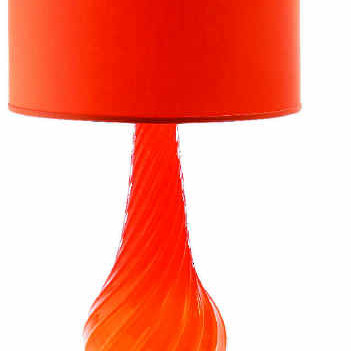 Vintage Murano Lamps in Orange