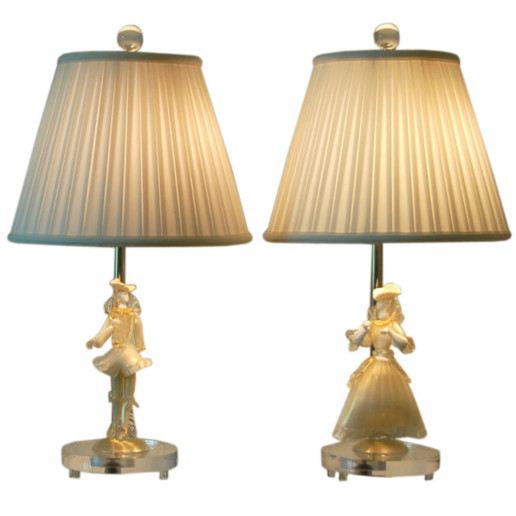 Murano Figurine Lamps in Gold