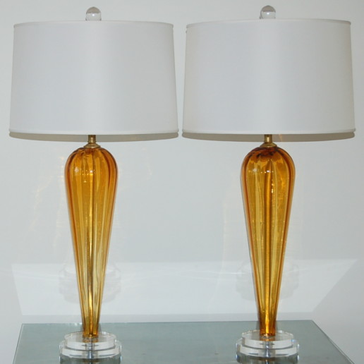 Butterscotch Murano Teardrop Lamps