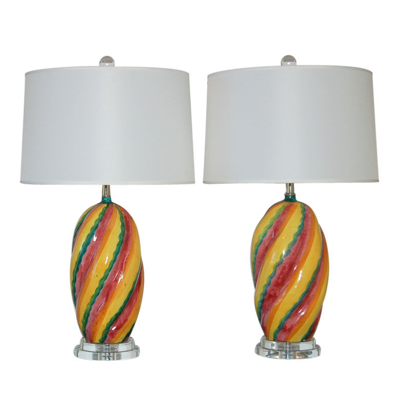 Colorful Italian Ceramic Lamps 1960s