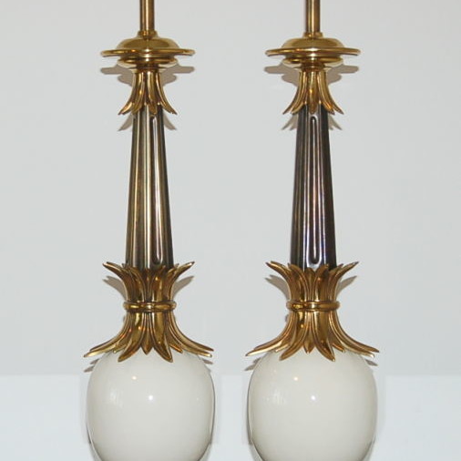 Pair of Stiffel Ostrich Egg Lamps from the 1950's