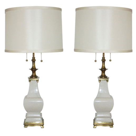 Pair of Vintage Stiffel Crackle Glazed Lamps