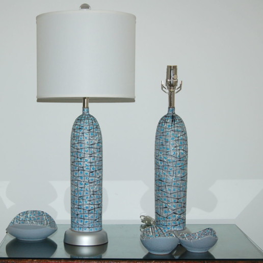 Vintage Bullet Lamps and Bowl Set from The Marbro Lamp Company