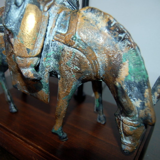 Vintage Patinated Bronze Sculpture Lamps by Frederick Cooper