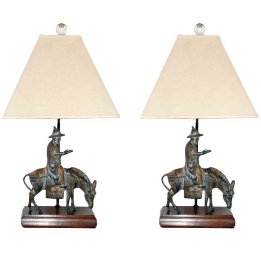Vintage Patinated Bronze Sculpture Lamps by Frederick Cooper