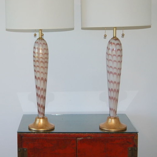 Barovier & Toso - Murano Pulled Feather Table Lamps