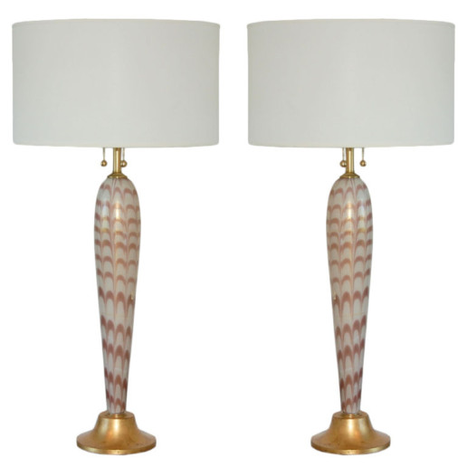 Barovier & Toso - Murano Pulled Feather Table Lamps 