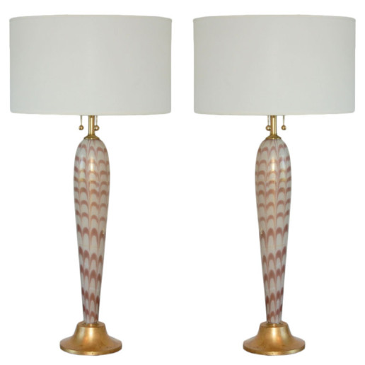 Barovier & Toso - Murano Pulled Feather Table Lamps 