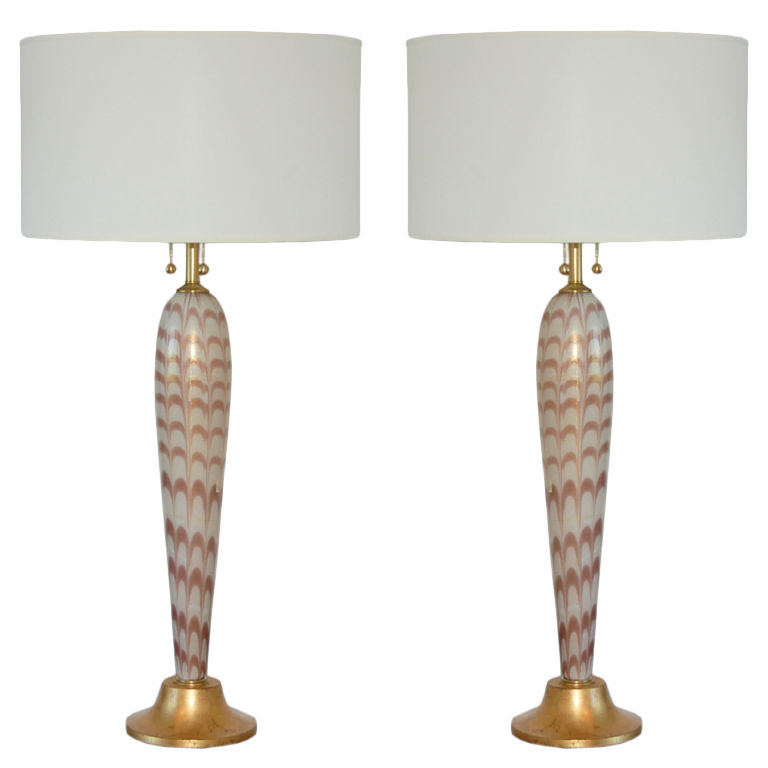 Barovier & Toso - Murano Pulled Feather Table Lamps
