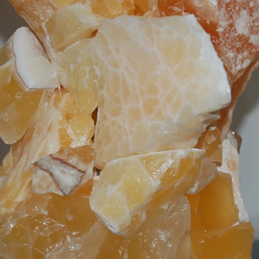 ROCK CANDY Calcite Lamps in TANGERINE